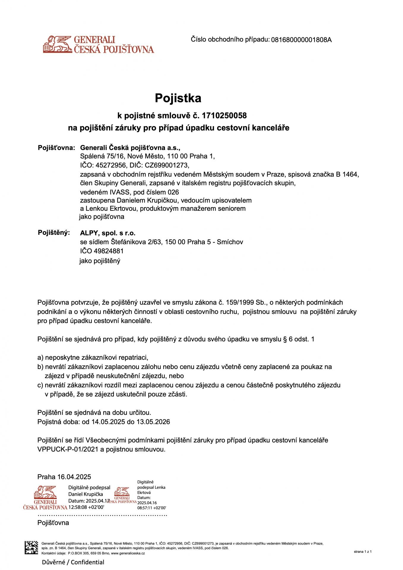 Pojistka úpadek