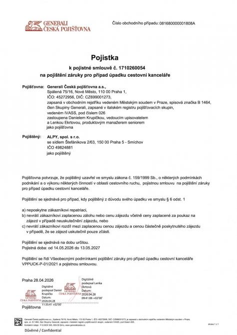 pojištění úpadek